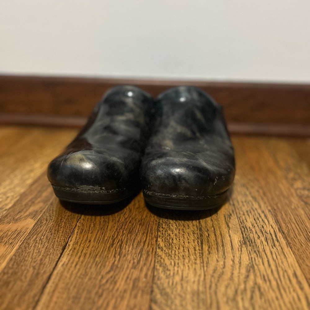 Dansko Green and Blue Marble Clogs- Classic Style